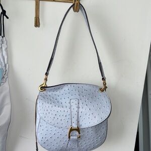 Dooney & Bourke Light Gray Ostrich Shoulder Bag
